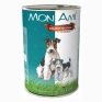 Консервы для собак "MonAmi", мясные кусочки с печенью, 1240 г 81 ккал Вес: 1240 г инфо 11524f.